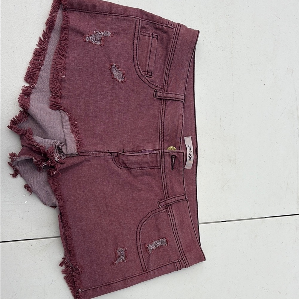 Forever 21 Pink Jean Shorts Distressed Cut-Off Style